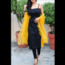 Trendy Black Stitched Salwar Suit